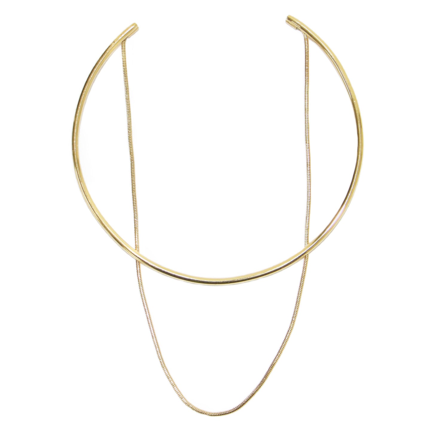 × Rouge vif la cle 別注 25春夏 チェーン付き チョーカー / ネックレス 2連 真鍮 18KG