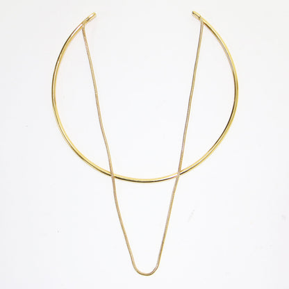 × Rouge vif la cle 別注 25春夏 チェーン付き チョーカー / ネックレス 2連 真鍮 18KG