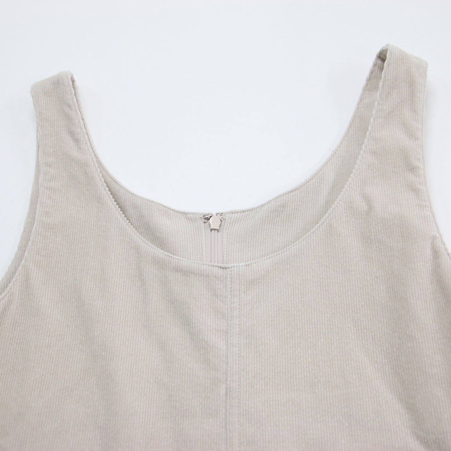 23秋冬 ストレッチ コーデュロイ ジャンパースカート / ワンピース ノースリーブ ロング丈 スリット コットン