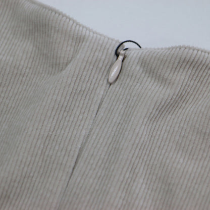 23秋冬 ストレッチ コーデュロイ ジャンパースカート / ワンピース ノースリーブ ロング丈 スリット コットン