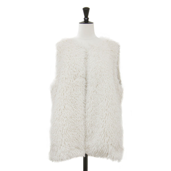 22秋冬 プードルファー クルーネック ジレ / ベスト ノースリーブ