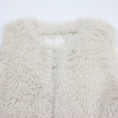 22秋冬 プードルファー クルーネック ジレ / ベスト ノースリーブ ミドル丈 フェイクファー