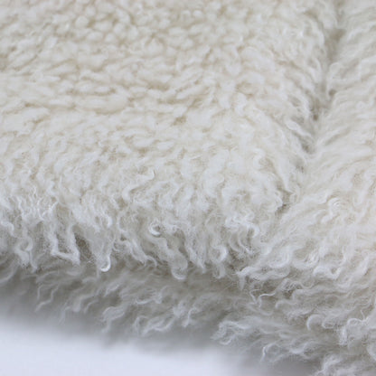 22秋冬 プードルファー クルーネック ジレ / ベスト ノースリーブ ミドル丈 フェイクファー