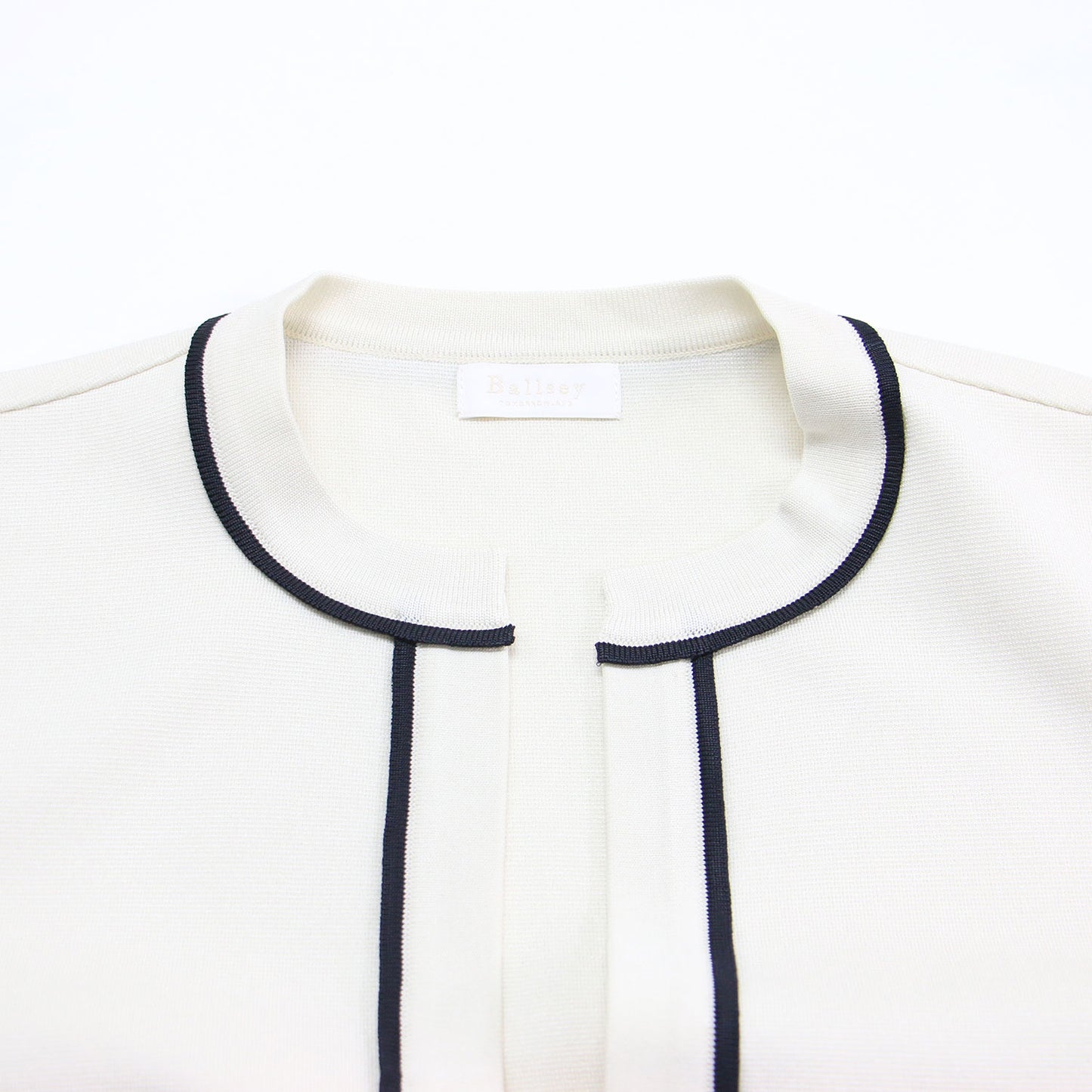 24秋冬 ミラノリブ クルーネックカーディガン / クルーネック 長袖 ショート丈 ボタンレス タック グログランテープ