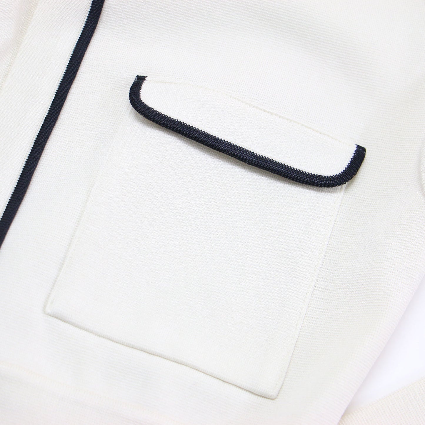 24秋冬 ミラノリブ クルーネックカーディガン / クルーネック 長袖 ショート丈 ボタンレス タック グログランテープ