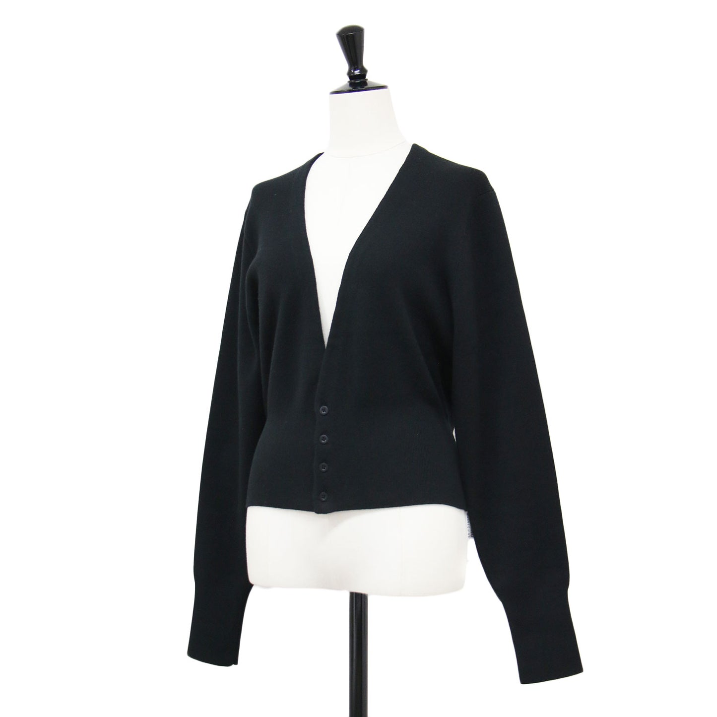 21春夏 コットン カシミヤ Vネック ショートカーディガン / ニット 長袖 コンパクト スムース編み