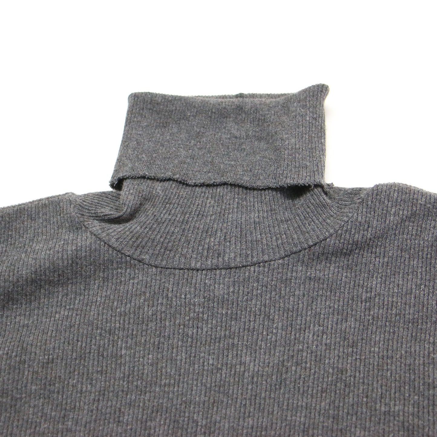 RETROVE 24秋冬 リブ タートル プルオーバー / ニット コンパクト ハイゲージ コットン ヤクウール