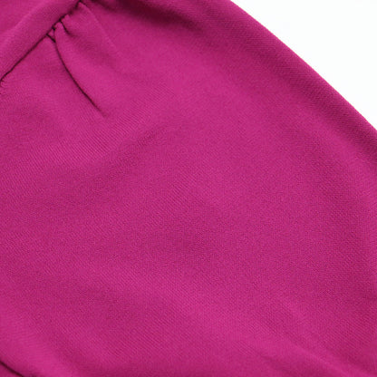 バックパールボタン 半袖 プルオーバー / ニット クルーネック パフスリーブ リブ ハイゲージ