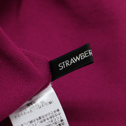 バックパールボタン 半袖 プルオーバー / ニット クルーネック パフスリーブ リブ ハイゲージ