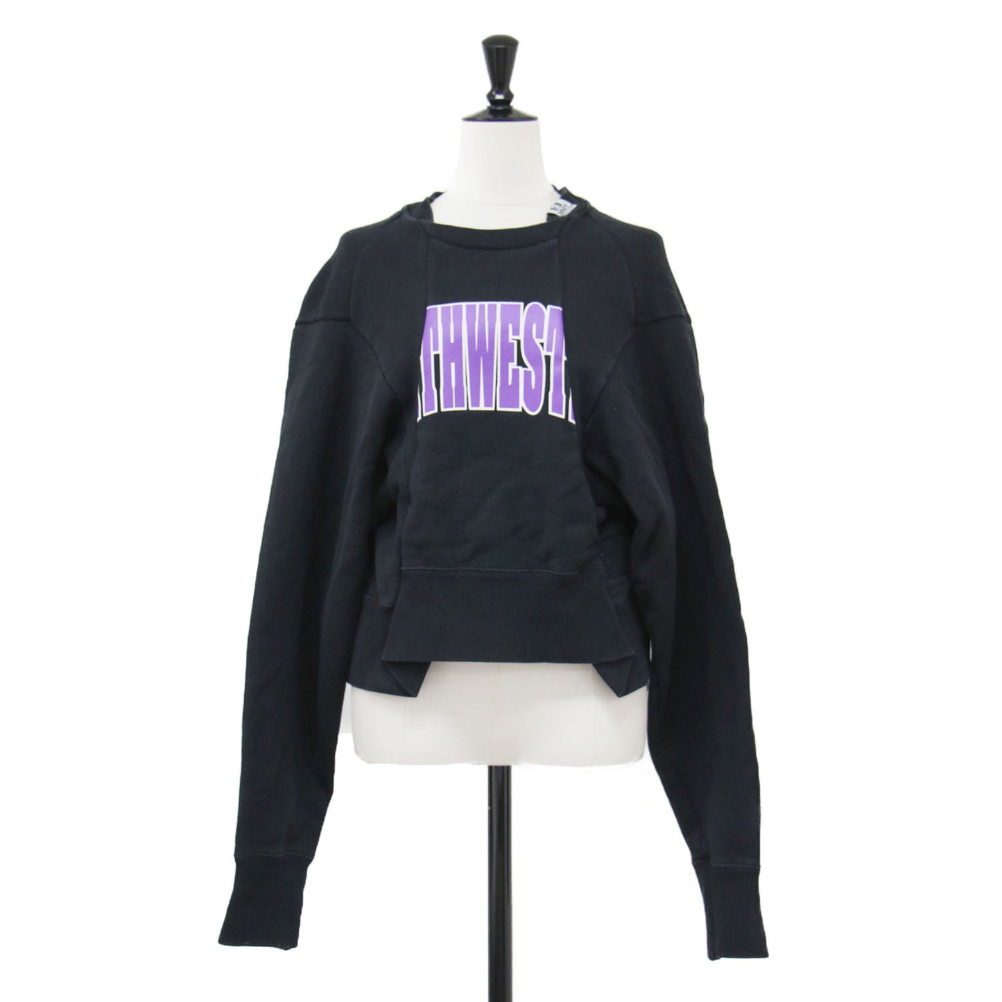 ディフォメーション ショート プルオーバー / Deformation short pullover スウェット 長袖 クルーネック ロゴ プリント コットン