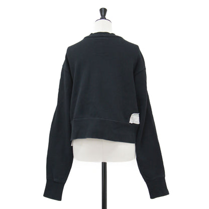 ディフォメーション ショート プルオーバー / Deformation short pullover スウェット 長袖 クルーネック ロゴ プリント コットン