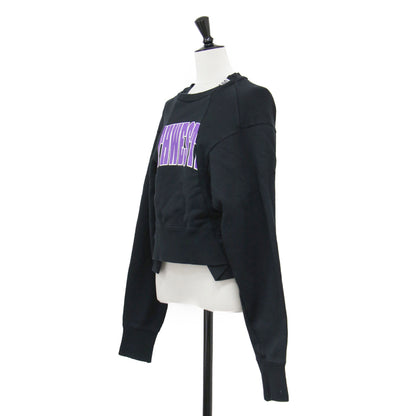 ディフォメーション ショート プルオーバー / Deformation short pullover スウェット 長袖 クルーネック ロゴ プリント コットン