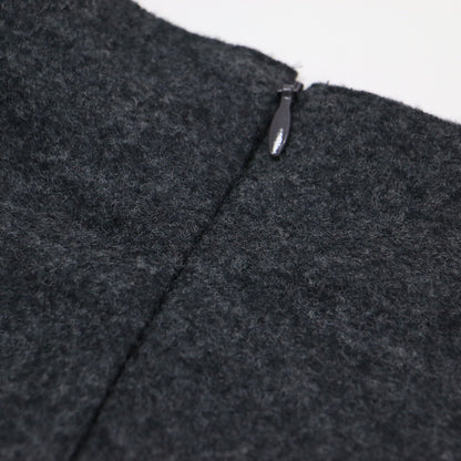 ウール ロングスリーブ プルオーバー / ブラウス クルーネック フリル ボックスシルエット