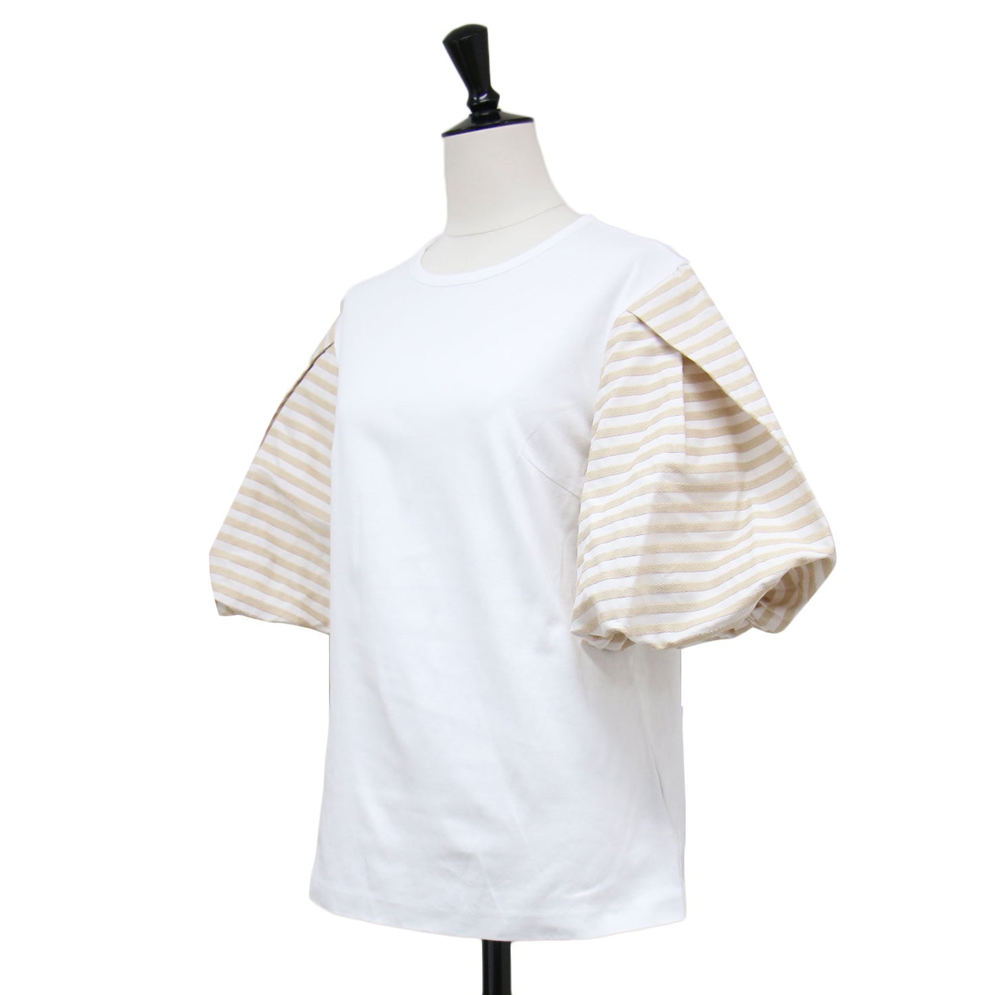 パフスリーブ ティーシャツ / PUFF SLEEVE TEE カットソー 半袖 ボリューム スリーブ クルーネック ボーダー コットン