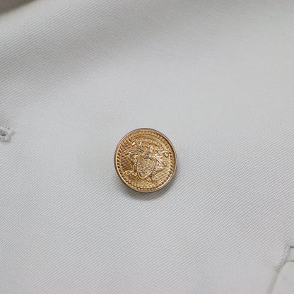 25春夏 ウールギャバジン ダブルブレスト ジャケット / ブレザー 長袖 テーラード ボクシー 金ボタン ウール
