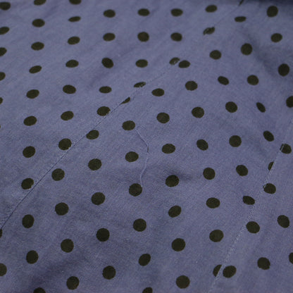 22春夏 ドットプリント タックスリーブ ワンピース / Dot Print Tuck Sleeve Dress ドレス 長袖 クルーネック フレア ギャザー コットン