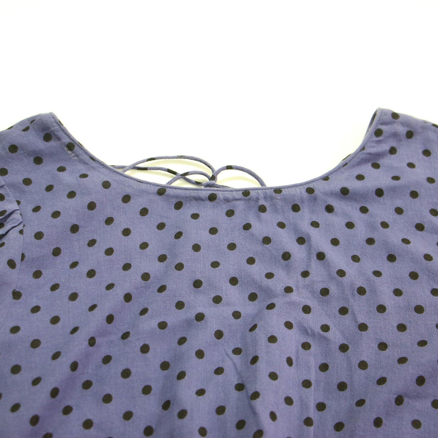 22春夏 ドットプリント タックスリーブ ワンピース / Dot Print Tuck Sleeve Dress ドレス 長袖 クルーネック フレア ギャザー コットン