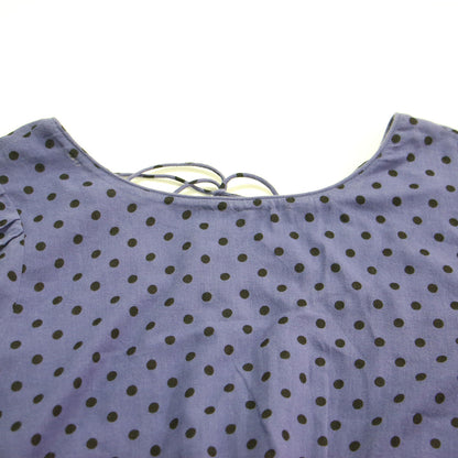 22春夏 ドットプリント タックスリーブ ワンピース / Dot Print Tuck Sleeve Dress ドレス 長袖 クルーネック フレア ギャザー コットン