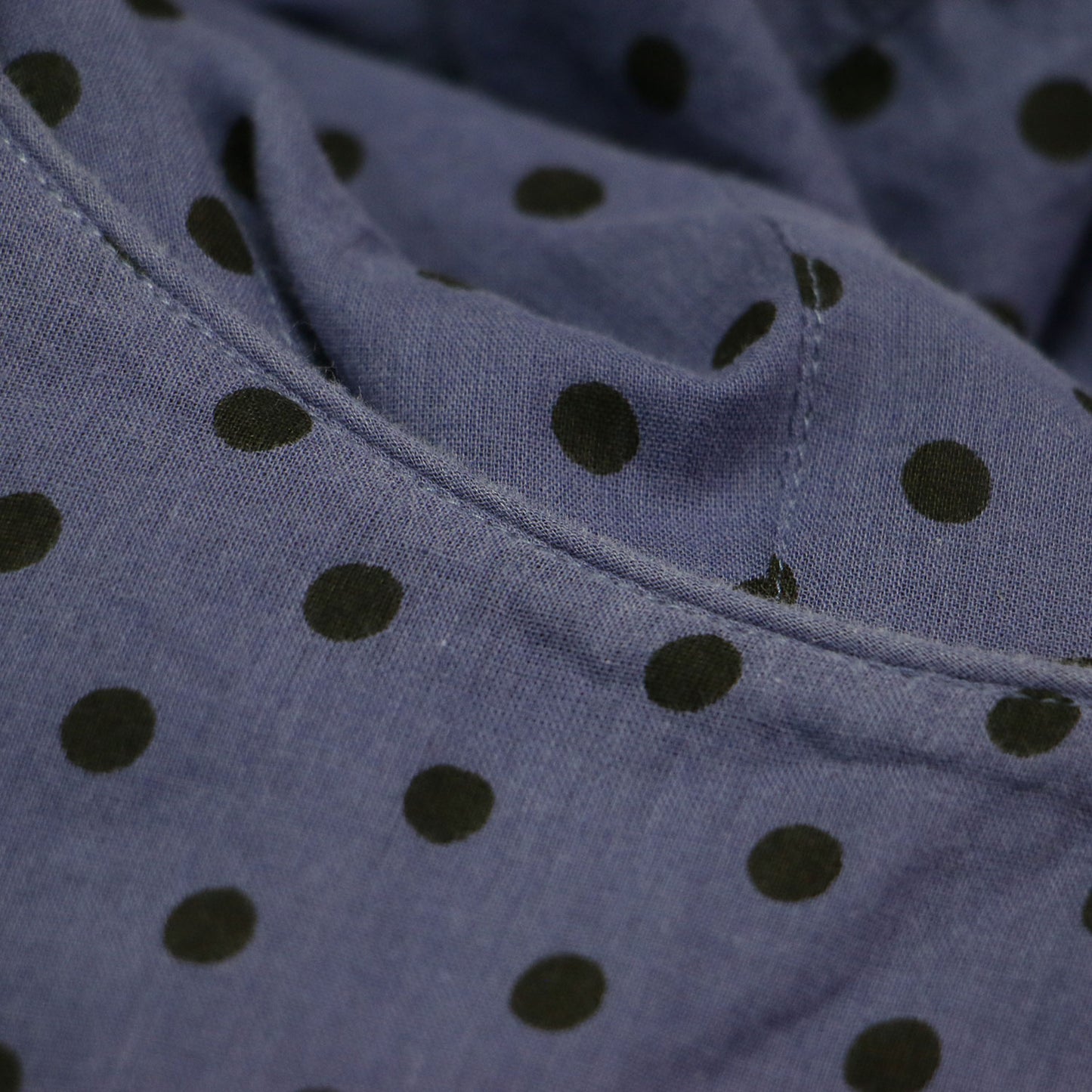 22春夏 ドットプリント タックスリーブ ワンピース / Dot Print Tuck Sleeve Dress ドレス 長袖 クルーネック フレア ギャザー コットン