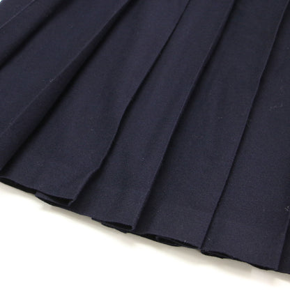 ウール プリーツスカート / フレア ミディ丈 ウエストゴム