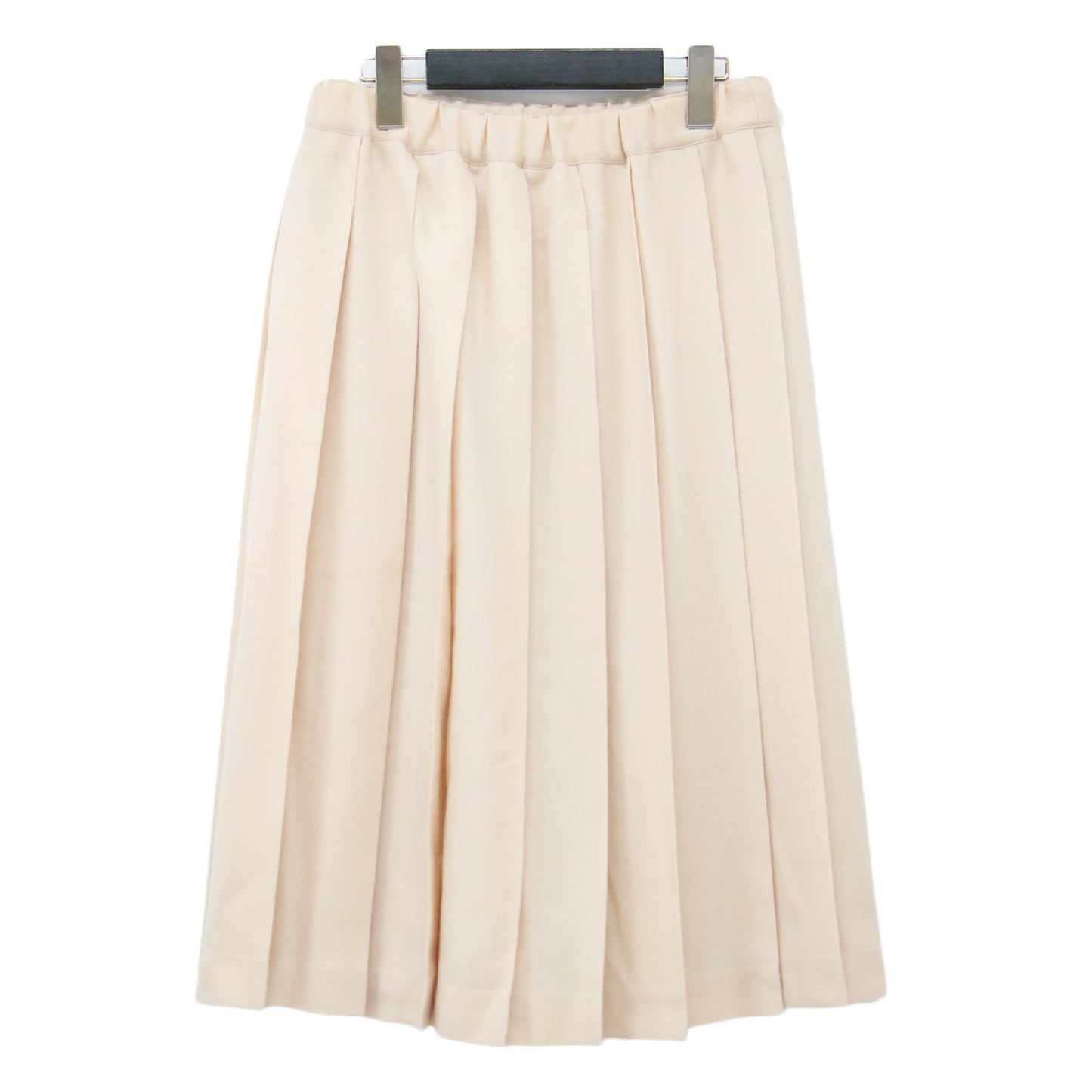 ウール プリーツスカート / フレア ミディ丈 ウエストゴム