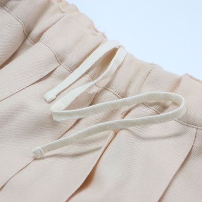 ウール プリーツスカート / フレア ミディ丈 ウエストゴム