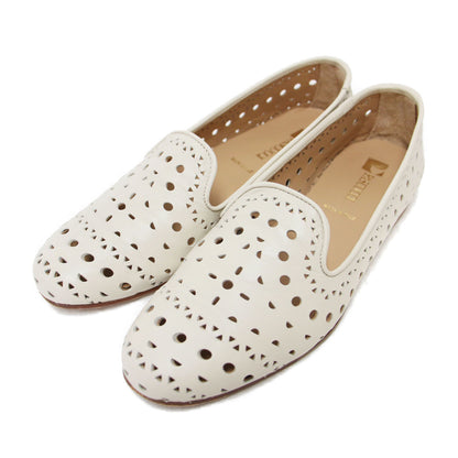 24春夏 カットワーク スリッポン / フラットシューズ ラウンドトゥ レザー