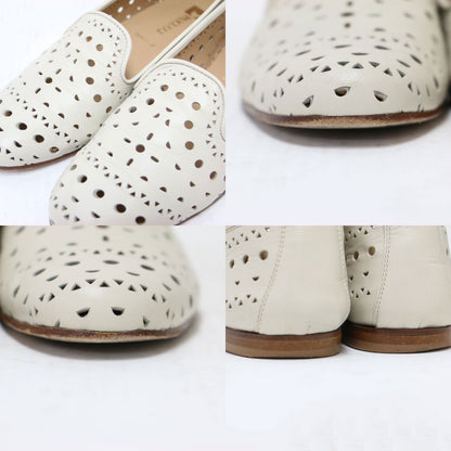 24春夏 カットワーク スリッポン / フラットシューズ ラウンドトゥ レザー