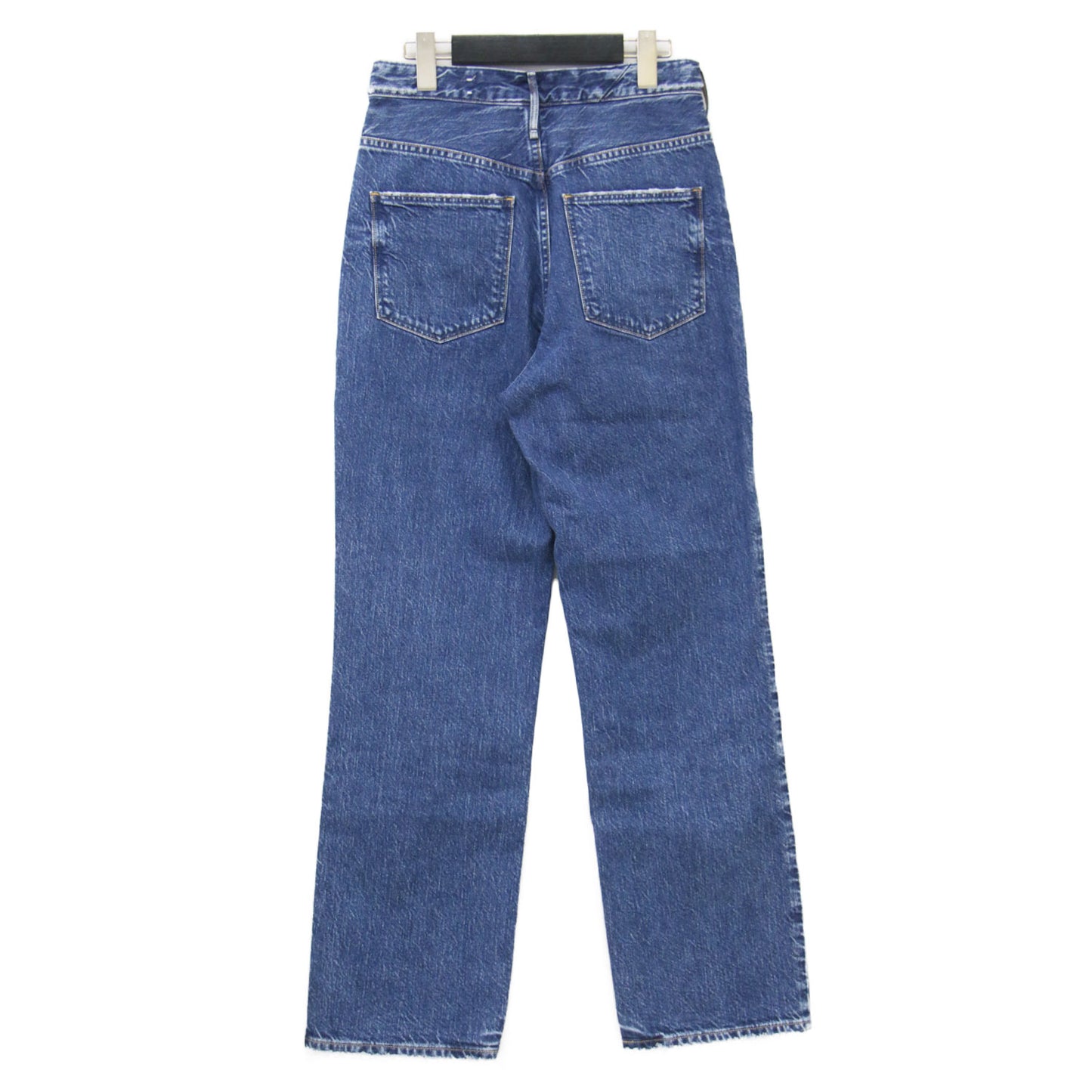 ストレート デニムパンツ / THE COUSIN ハイウエスト 5ポケット ウォッシュ加工 コットン