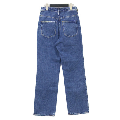 ストレート デニムパンツ / THE COUSIN ハイウエスト 5ポケット ウォッシュ加工 コットン