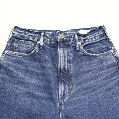 ストレート デニムパンツ / THE COUSIN ハイウエスト 5ポケット ウォッシュ加工 コットン