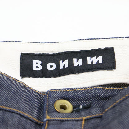 22春夏 スラックスデニム / SlacksDENIM ハイウエスト フルレングス フレア スリット コットン