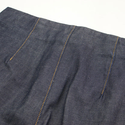 22春夏 スラックスデニム / SlacksDENIM ハイウエスト フルレングス フレア スリット コットン