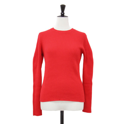 ウール リブ プルオーバー / ニット 長袖 クルーネック コンパクト ストレッチ