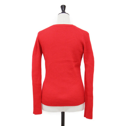 ウール リブ プルオーバー / ニット 長袖 クルーネック コンパクト ストレッチ