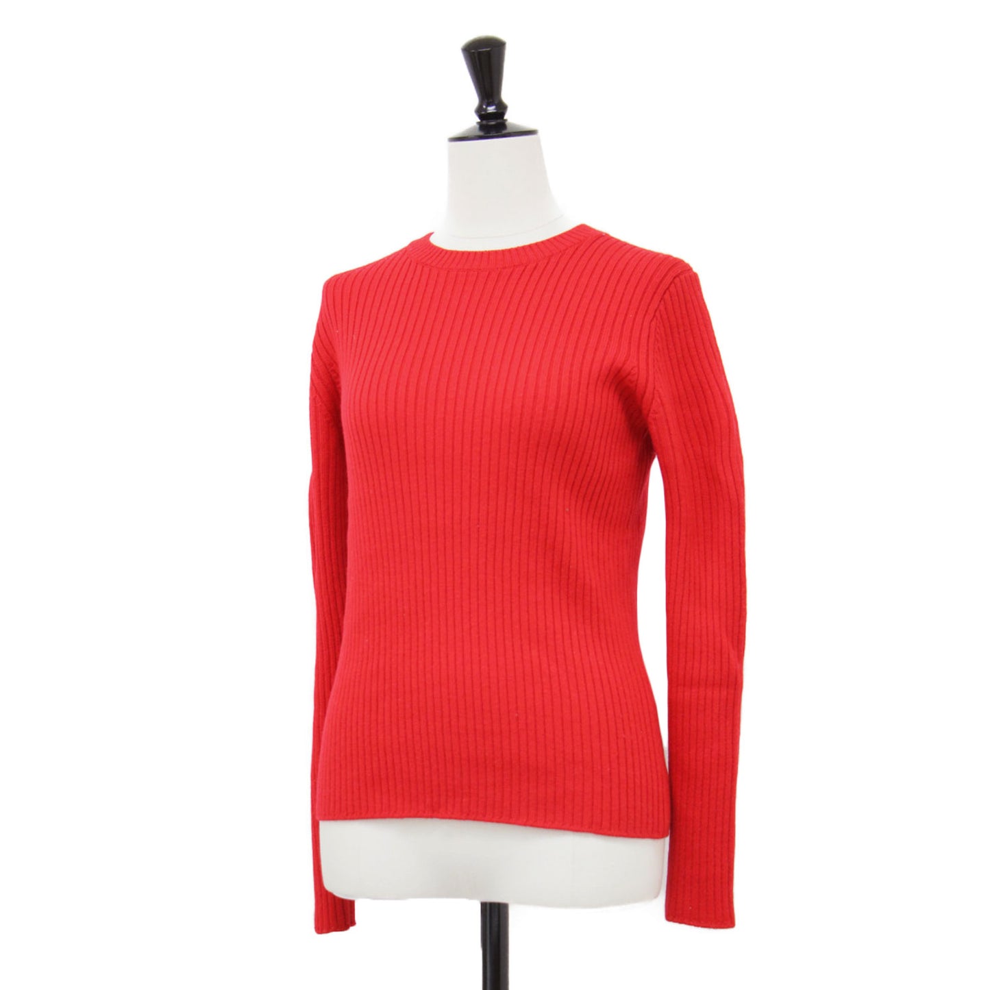 ウール リブ プルオーバー / ニット 長袖 クルーネック コンパクト ストレッチ