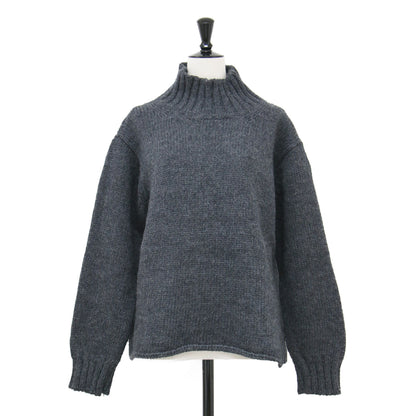 21秋冬 ブリティッシュウール タートルネック プルオーバー / BRITISH WOOL KNIT ニット 長袖 ワイド スリット ローゲージ