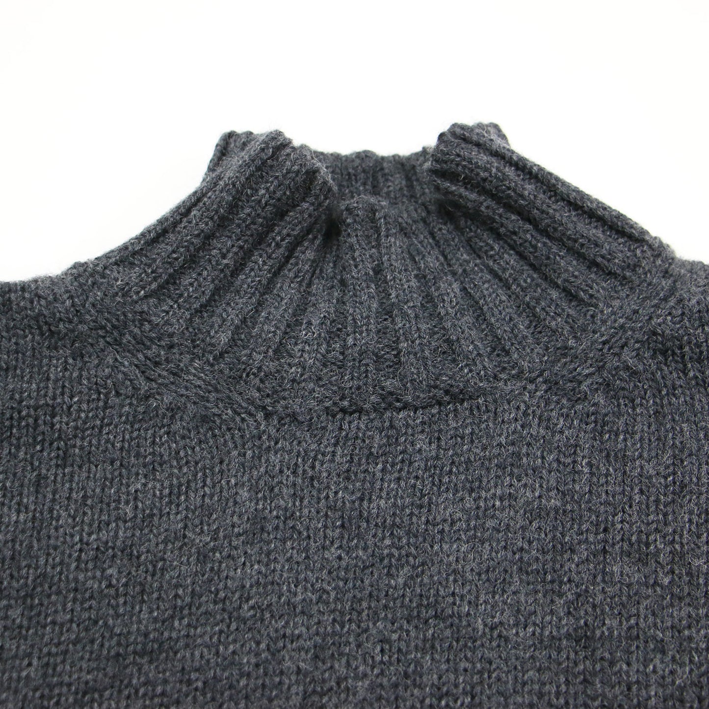 21秋冬 ブリティッシュウール タートルネック プルオーバー / BRITISH WOOL KNIT ニット 長袖 ワイド スリット ローゲージ