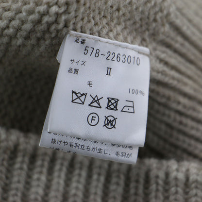 22秋冬 Vネック ケーブル プルオーバー / ANDEAN HIGHLAND WOOL ニット ドロップショルダー クロップド丈 ワイド ローゲージ
