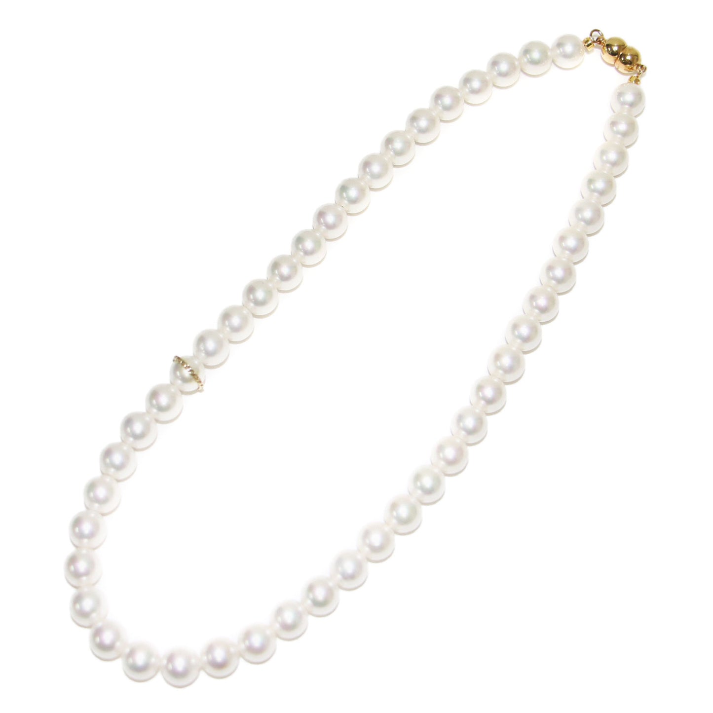 貝パール ネックレス 8mm / Pearl Necklace マグネット メタリック SV925