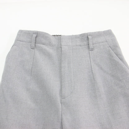 23秋冬 パウダー ビューティー パンツ / スラックス センタープレス ストレッチ ギャザー ウール