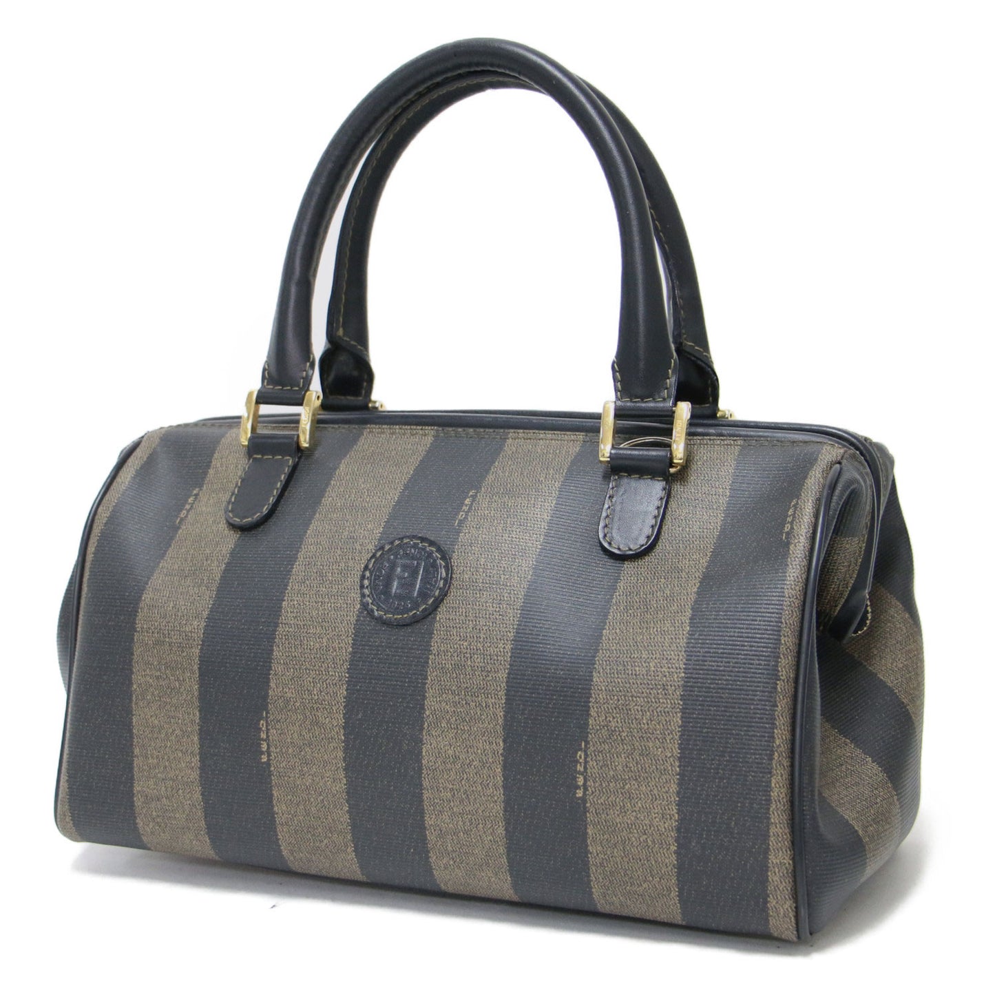 レザー ストライプ ハンドバッグ / ボストンバッグ ミニ ロゴ ステッチ 2WAY クロスボディ