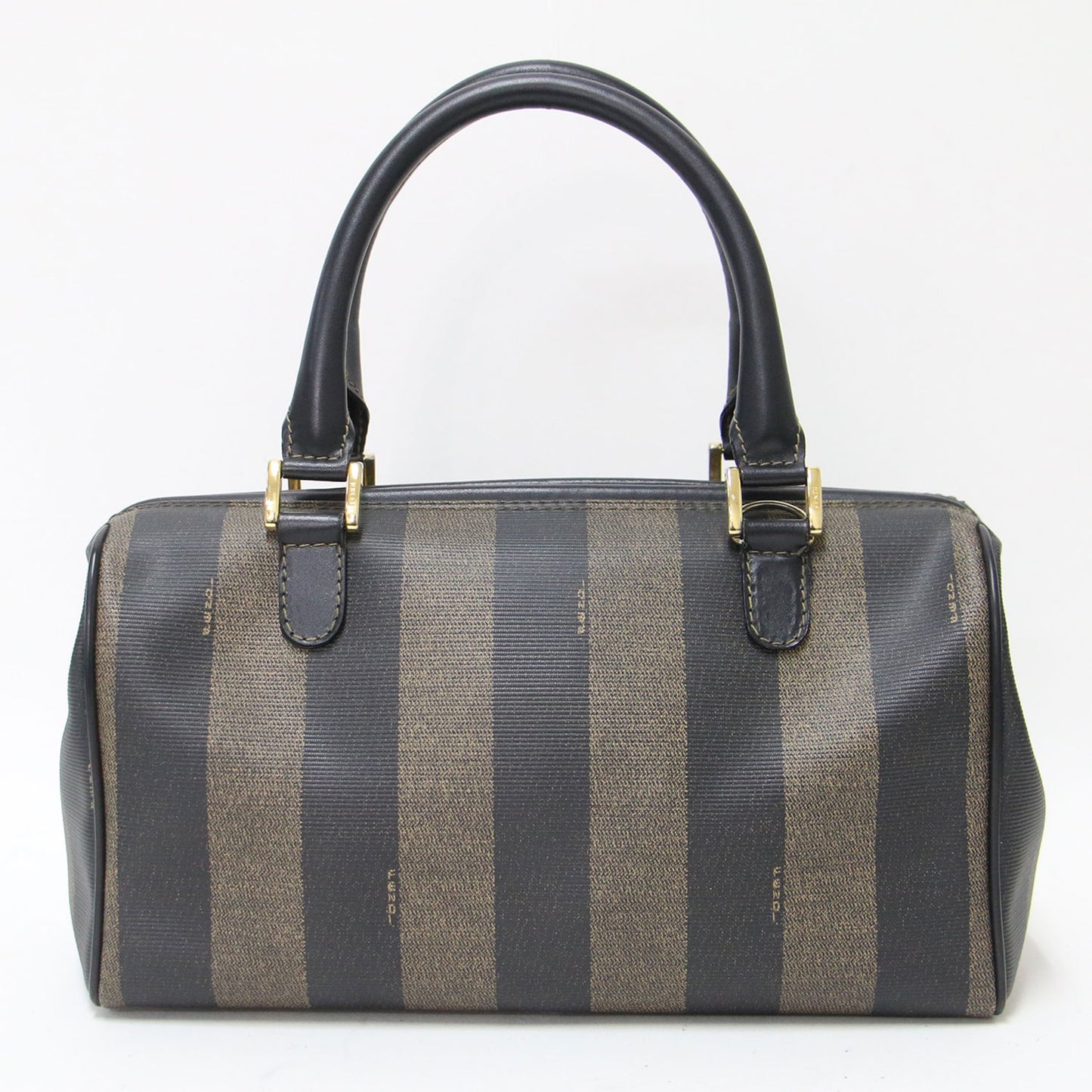 レザー ストライプ ハンドバッグ / ボストンバッグ ミニ ロゴ ステッチ 2WAY クロスボディ