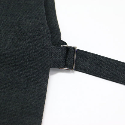 23春夏 ドライタッチ ツイード デザイン ジレ / ベスト ノースリーブ Vネック ベルト フリンジ