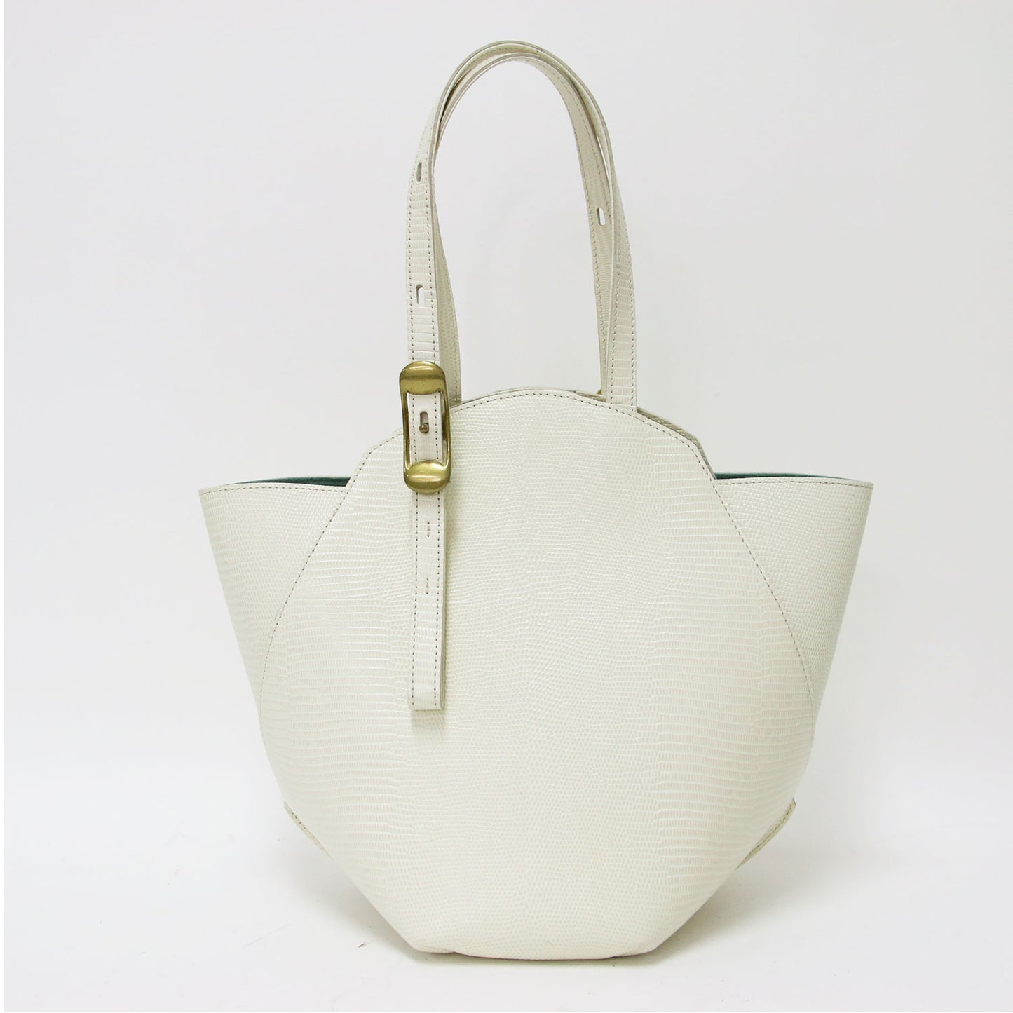 20春夏 ヘプタゴンリザード ハンドバッグ / 肩掛け 七角形 型押し レザー