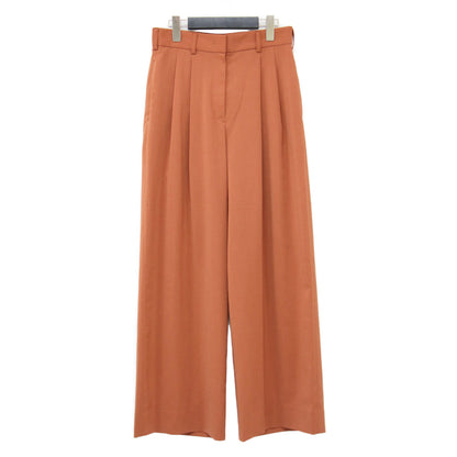 24春夏 ポリエステルツイル 2タック スラックスパンツ / ワイドパンツ ストレッチ Aライン