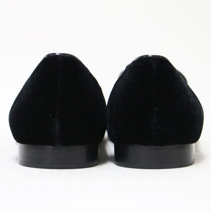 ラウンジプードル ローファー / スリッポン ラウンドトゥ ベルベット ビジュー パール 牛革