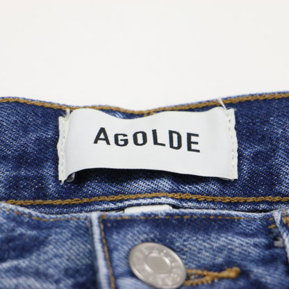 25春夏 カーブ デニムパンツ / LUNA PIECED JEAN IN SPLIT ワイド ボタンフライ 5ポケット カットオフ コットン