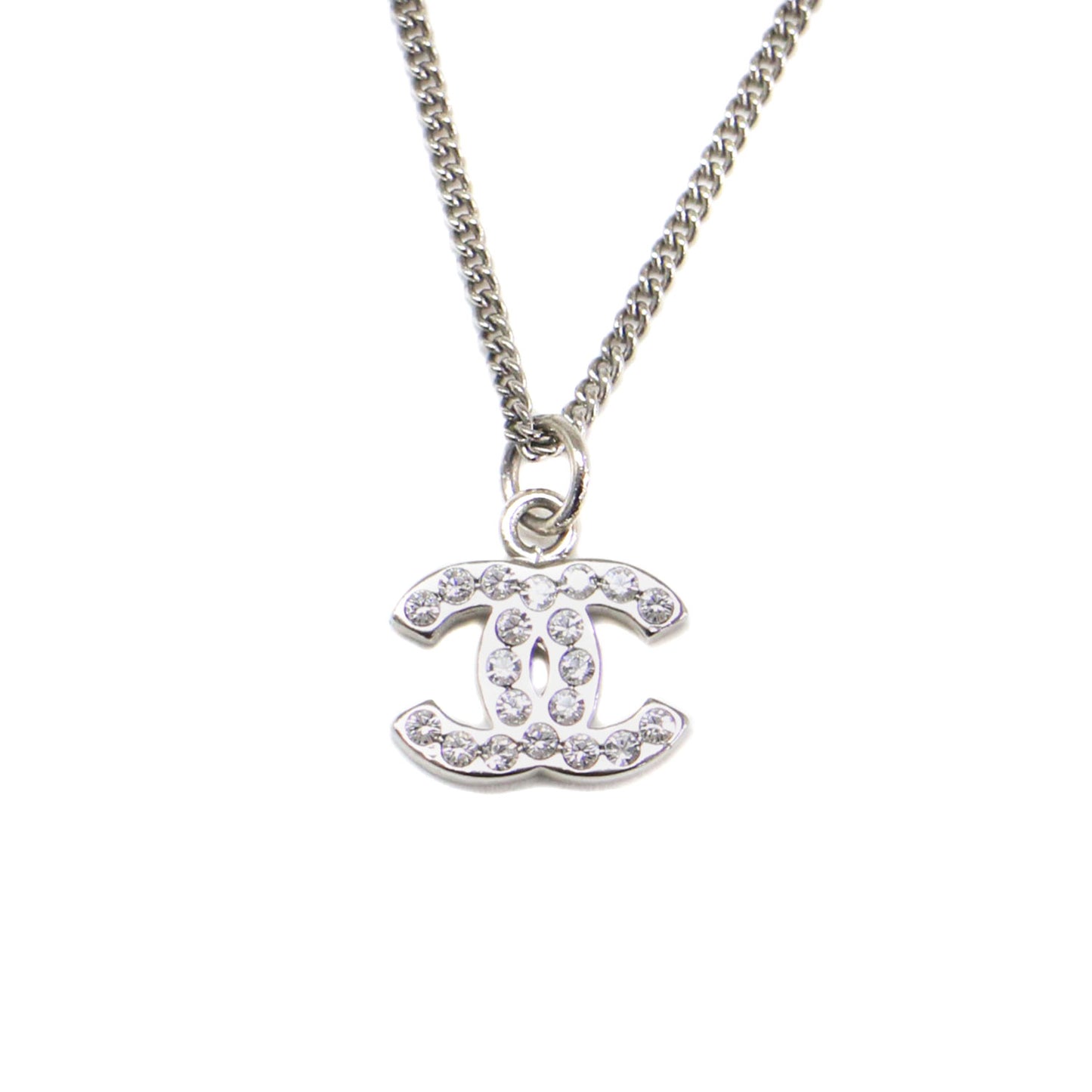 ラインストーン ココマーク ネックレス / ペンダント ブランドマーク チェーン ヴィンテージ