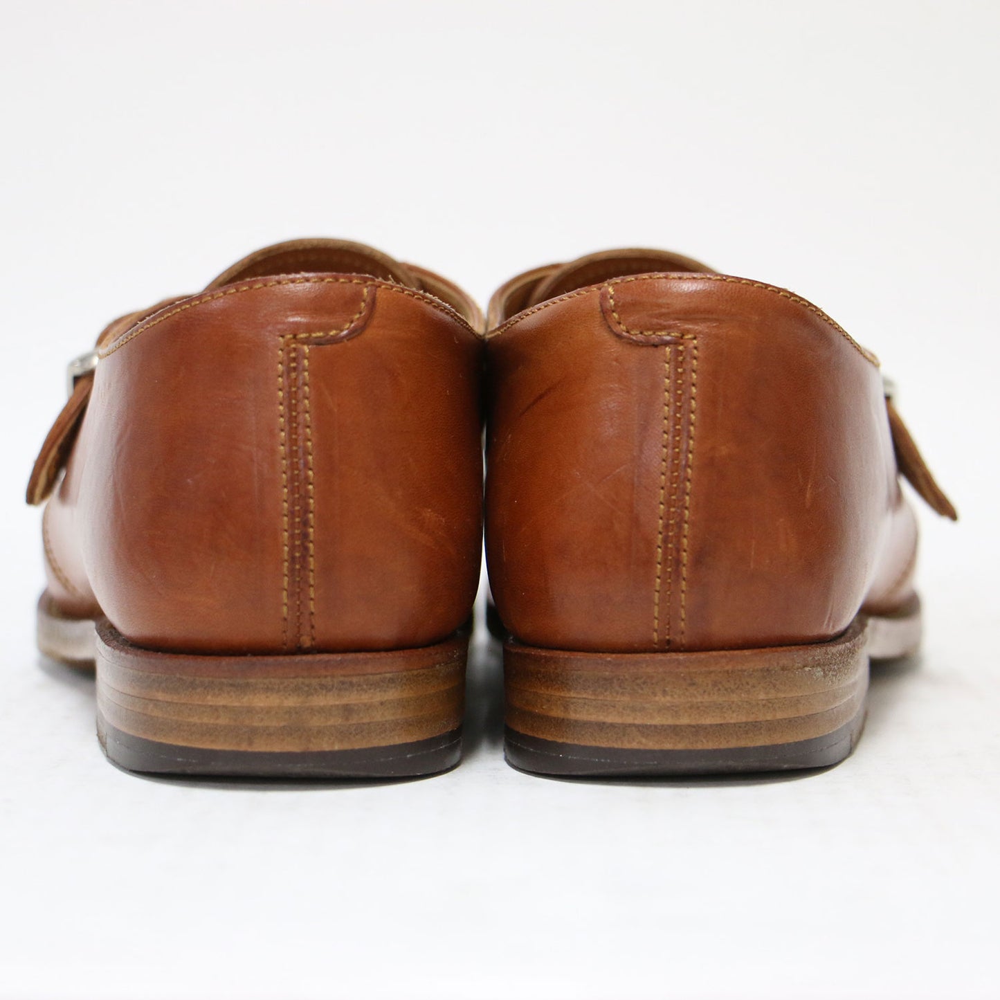 レザー モンクストラップ シューズ / ローファー ラウンドトゥ フラット ベルト